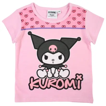 Hello Kitty Kuromi světle růžové dětské tričko s krátkým rukávem fotografii produktu