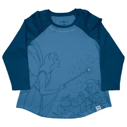 Pinocchio by Loungefly Tričko T-Shirt Unisex Blue Fairy Shirred Raglan fotografii produktu