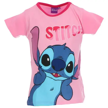Stitch Surprised Light Pink Dětské krátké tričko, Top fotografii produktu