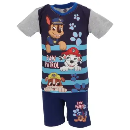 Paw Patrol Happy Stripes Grey krátké dětské pyžamo fotografii produktu