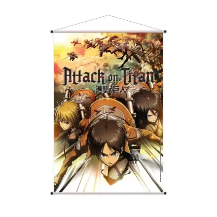 Attack on Titan wallscroll Eren, Mikasa & Armin 60 x 90 cm fotografii produktu