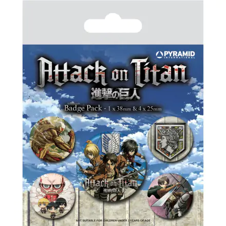 Attack on Titan Pin-Back Buttons 5-Pack Season 3 / Sada odznaků Attack on Titan Season 3 (5 ks) fotografii produktu