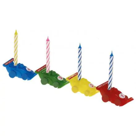 Cars Colorful Happy Birthday narozeninové svíčky set 4 ks fotografii produktu