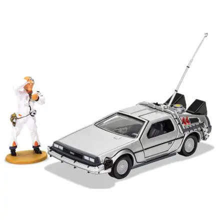 Back to the Future Kovový model 1/36 DeLorean a figurka Doca Browna fotografii produktu