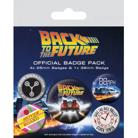 Back to the Future Odznaky s připínacím zavíracím špendlíkem 5-Pack DeLorean fotografii produktu