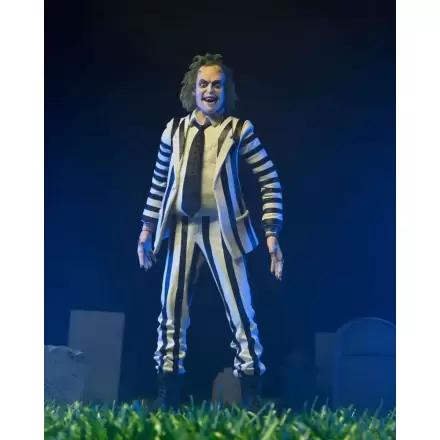 Beetlejuice 1988 Akční figurka Beetlejuice Black and White Striped Suit 18 cm termékfotója