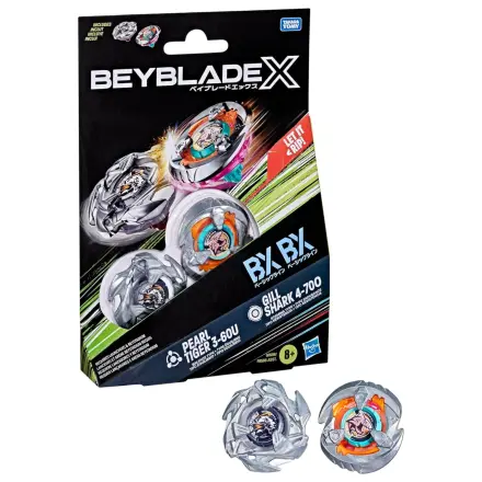 Beyblade X Gill Shark 4-70O a Pearl Tiger 3-60U dvojité balení fotografii produktu