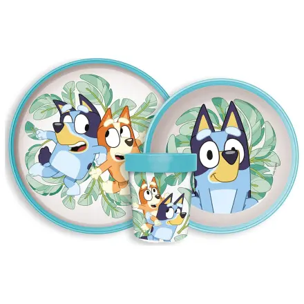 Bluey Leaves neklouzavý jídelní set, Micro Plastic set fotografii produktu