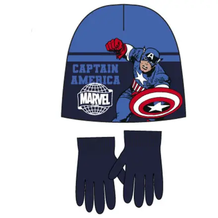 Avengers Captain America modrá dětská čepice + sada rukavic 52 cm fotografii produktu