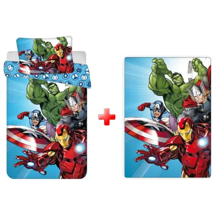 Avengers Světle modré dětské, předškolní povlak na peřinu a fleecová deka set fotografii produktu