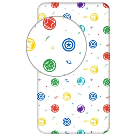 Prostěradlo Avengers Symbols fitted 90x200 cm fotografii produktu