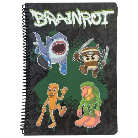 Brainrot Green B/5 Lined Spiral Notebook, 70 listů fotografii produktu