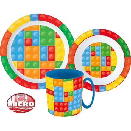 Bricks, Lego Pattern Stolní nádobí, Micro Plastic Set fotografii produktu