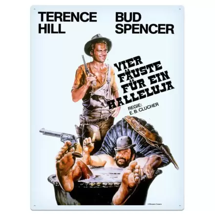 Bud Spencer & Terence Hill plechová cedule Vier Fäuste für ein Halleluja 30 x 40 cm fotografii produktu