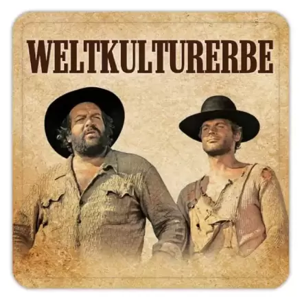 Bud Spencer & Terence Hill Plechové podtácky Weltkulturerbe 10 x 10 cm fotografii produktu