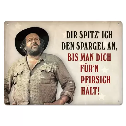 Bud Spencer Tin Sign Dir spitz' ich den Spargel an,... 10 x 15 cm Plechová cedule termékfotója