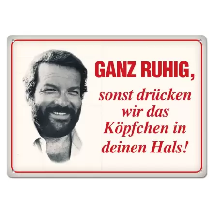 Bud Spencer Tin Sign Ganz ruhig,sonst drücken wir das... 10 x 15 cm Plechová cedule termékfotója