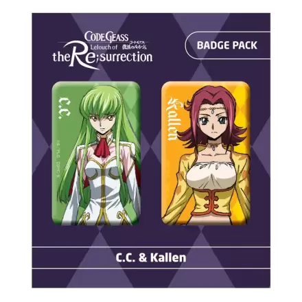 Code Geass Lelouch of the Re:surrection Odznaky 2-Pack C.C. & Kallen termékfotója