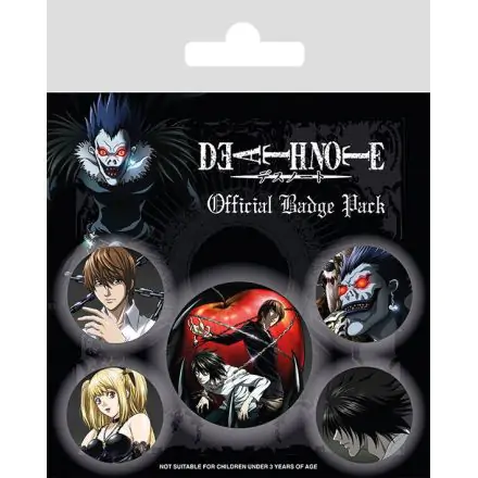 Death Note připínací placky s motivem postav, 5 kusů v balení fotografii produktu