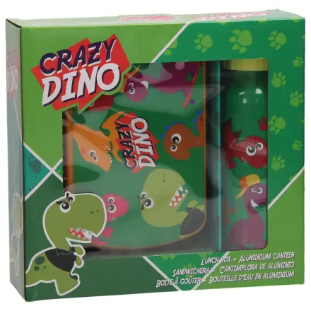 Dinosaur Crazy svačinový box + hliníková láhev na vodu Set fotografii produktu