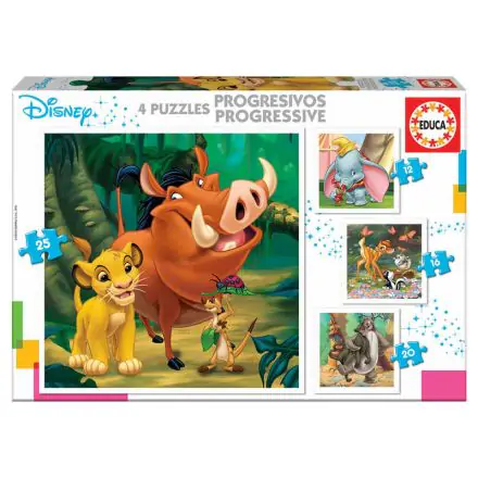 Disney Animals Dumbo + Bambi + Lion King + Jungle Book puzzle 12-16-20-25 dílků termékfotója