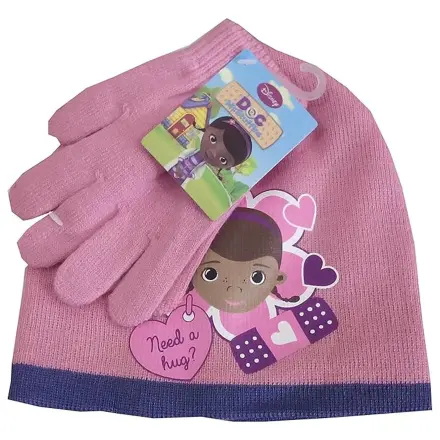 Disney Doc McStuffins Hug Růžová Dětská čepice + rukavice Set 52 cm fotografii produktu