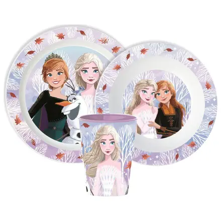 Disney Frozen Autumn Leaves Sada nádobí, Mikro plastová sada, se sklenicí fotografii produktu