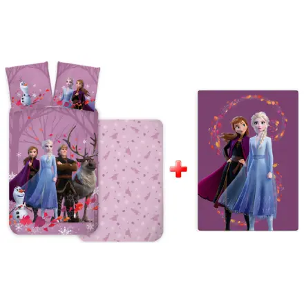 Disney Frozen Purple Wind dětský batolecí povlak na přikrývku a sada fleecových přikrývek fotografii produktu