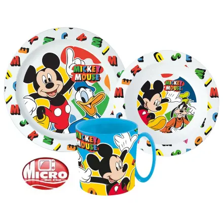 Disney Mickey Cool Summer jídelní set, mikro plastový set s 350 ml hrnkem fotografii produktu