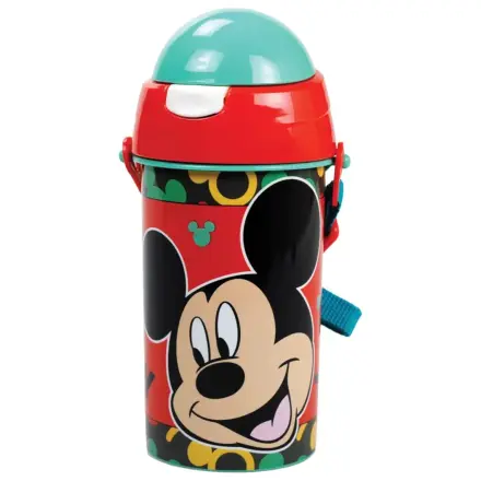Disney Mickey Mouse Oh Boy plastová láhev na vodu se slámkou a šňůrkou 500 ml fotografii produktu