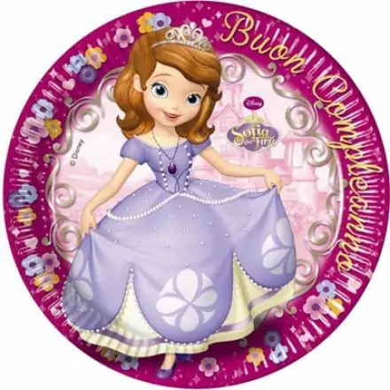 Disney Sofia the First Happy Birthday, Sofia the First papírové talíře 8 ks - 23 cm fotografii produktu