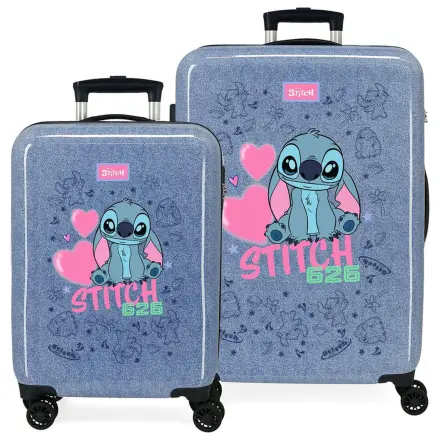 Disney Stitch Hearts ABS 2dílná sada cestovních kufrů na kolečkách 55/65cm fotografii produktu
