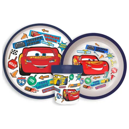 Disney Cars Stickers Go protiskluzový jídelní set, Micro plastový set fotografii produktu