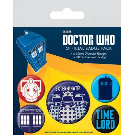 Doctor Who Placky 5-Pack Exterminate fotografii produktu