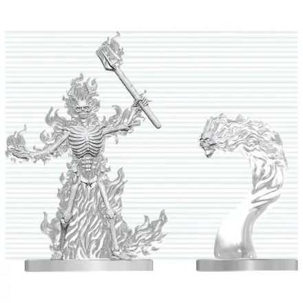 Dungeons & Dragons Nolzur's Marvelous Miniatures Nenabarvená miniatura Ohnivá kostra & Flameskull 14 cm fotografii produktu