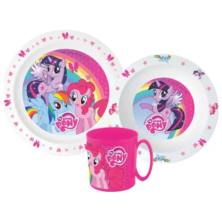 My Little Pony Růžová jídelní souprava, mikro plastová sada s 350 ml hrnkem fotografii produktu