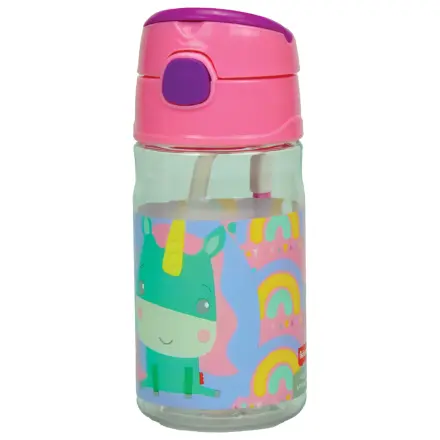 Fisher-Price Animals Unicorn roztomilá plastová lahev s brčkem s háčkem 350 ml fotografii produktu