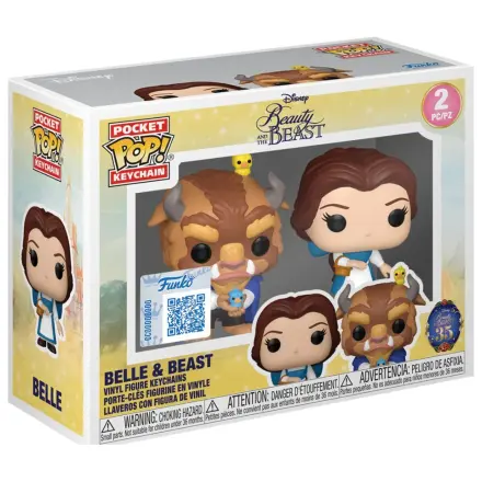 Funko POP figurka 2 klíčenky Disney Beauty And The Beast Belle & Beast fotografii produktu