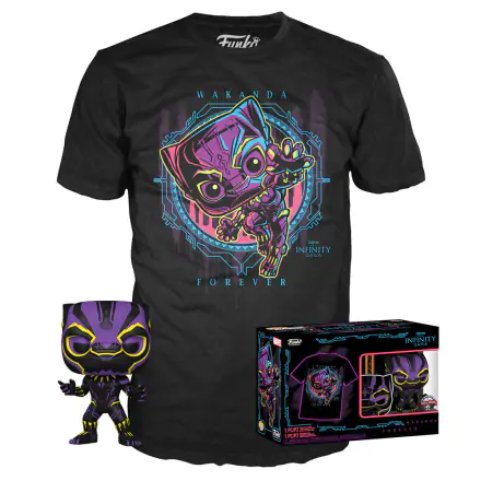 Funko POP figurka a tričko Marvel Wakanda Forever Black Panther & tee box Exkluzív termékfotója