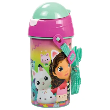 Gabby's Dollhouse Color Fade plastová láhev na vodu s brčkem a závěsem 500 ml fotografii produktu