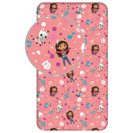 Gabby's Dollhouse Music prostěradlo s gumou 90x200 cm fotografii produktu