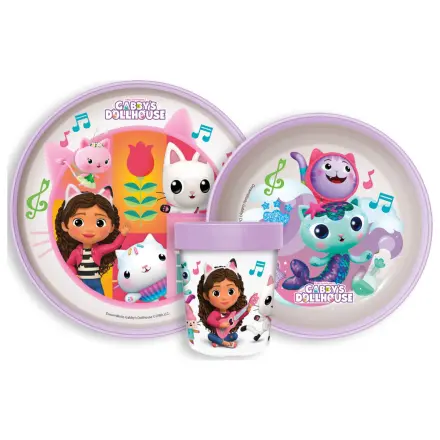 Gabby's Dollhouse Wonderland Protiskluzová jídelní sada, mikro plastová sada nádobí fotografii produktu