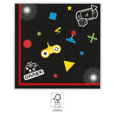 Gaming Party ubrousky 20 ks 33x33 cm FSC fotografii produktu