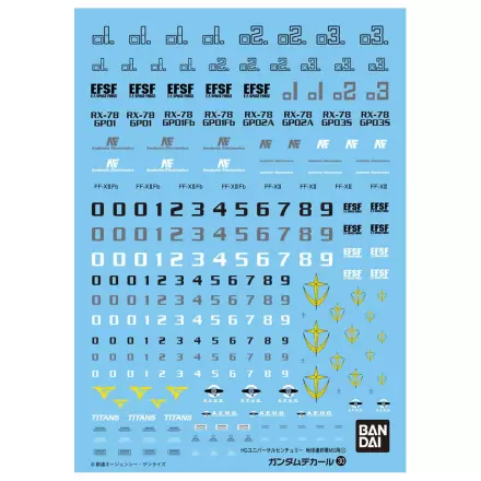 Obtisky vodou Gundam Decal 30 HGUC Earth Federation 1 balení doplňků pro model kit fotografii produktu