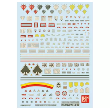 Vodní obtisky Gundam Decal 39 HGUC Zeon 4 balení příslušenství k modelu fotografii produktu