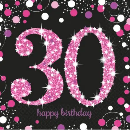 Happy Birthday 30 ubrousků, balení 16 ks, 33x33 cm fotografii produktu