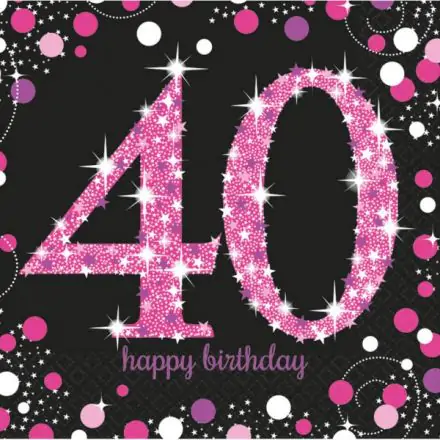 Happy Birthday 40 ubrousků, 16 ks, 33*33 cm fotografii produktu