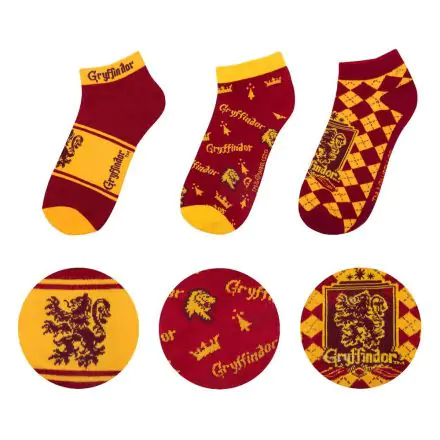 Harry Potter kotníkové ponožky 3-pack Gryffindor termékfotója