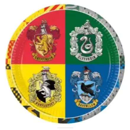 Harry Potter Hogwarts Houses papírové talíře 8 ks 23 cm FSC fotografii produktu