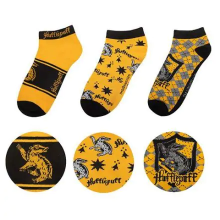 Harry Potter kotníkové ponožky 3-pack Hufflepuff termékfotója